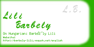 lili barbely business card